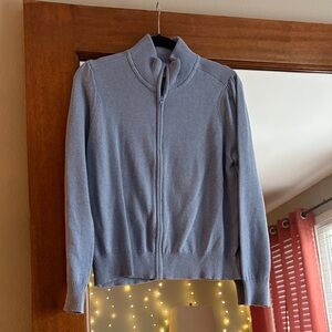 Light Blue Zip-Up Sweater